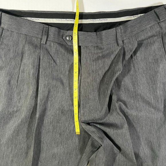 Perry Ellis - Portfolio - Men's Size 40/32 - Grey Dress Pants - Cuff Hem Pleated - Picture 8 of 10